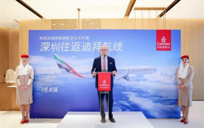 Emirates wprowadzają loty do Shenzhen