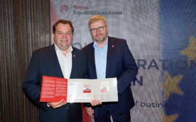 Pawilon Polski na kolekcjonerskim znaczku pocztowym