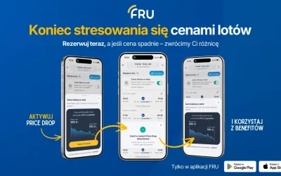 Co drugi bilet lotniczy tanieje po zakupie. Fru uruchamia pierwszą w Europie usługę, która zwraca różnicę w cenie